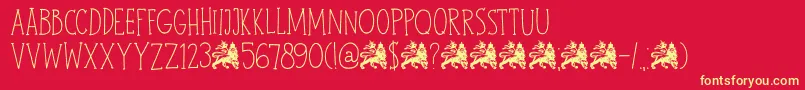 DkJohnBrown Font – Yellow Fonts on Red Background