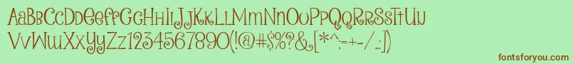 PeanutbutterSmoothies2-fontti – ruskeat fontit vihreällä taustalla
