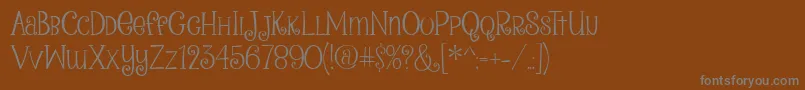 PeanutbutterSmoothies2-fontti – harmaat kirjasimet ruskealla taustalla