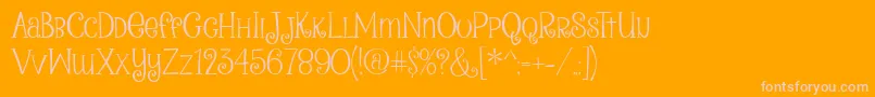 PeanutbutterSmoothies2-fontti – vaaleanpunaiset fontit oranssilla taustalla