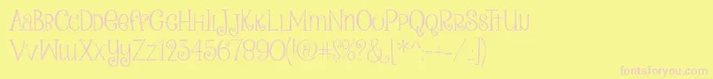 PeanutbutterSmoothies2-fontti – vaaleanpunaiset fontit keltaisella taustalla