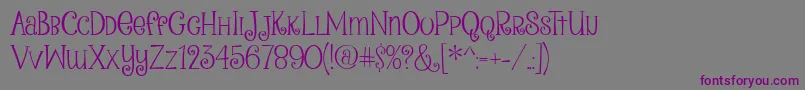 Шрифт PeanutbutterSmoothies2 – фиолетовые шрифты на сером фоне