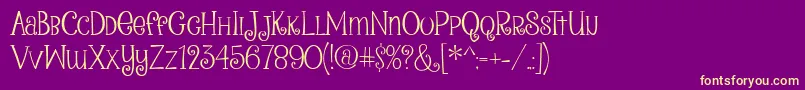 Подробнее о шрифте PeanutbutterSmoothies2 Шрифт PeanutbutterSmoothies2 – жёлтые шрифты на фиолетовом фоне