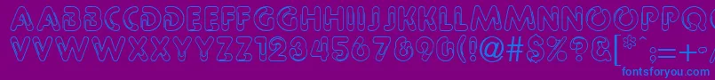 PaulineRegular-Schriftart – Blaue Schriften auf violettem Hintergrund