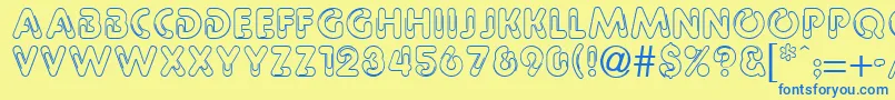 PaulineRegular Font – Blue Fonts on Yellow Background