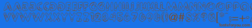 PaulineRegular-Schriftart – Braune Schriften auf blauem Hintergrund