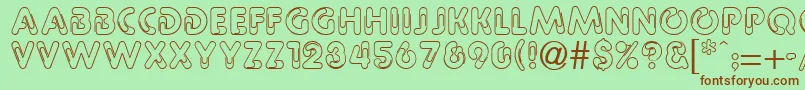 PaulineRegular Font – Brown Fonts on Green Background