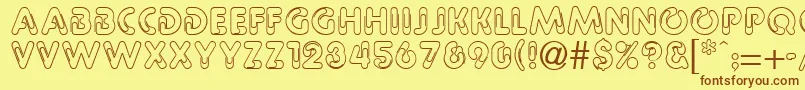 PaulineRegular Font – Brown Fonts on Yellow Background