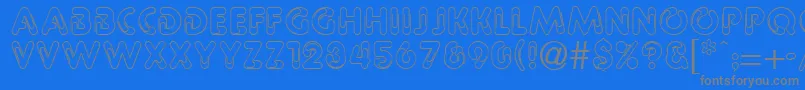 PaulineRegular-Schriftart – Graue Schriften auf blauem Hintergrund