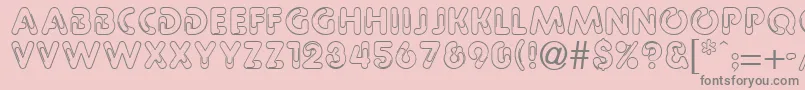 PaulineRegular-Schriftart – Graue Schriften auf rosa Hintergrund