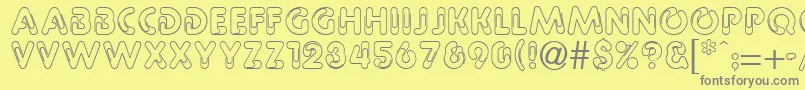 PaulineRegular Font – Gray Fonts on Yellow Background