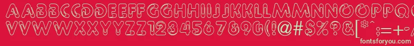 PaulineRegular Font – Green Fonts on Red Background