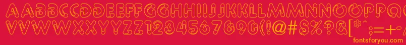 PaulineRegular Font – Orange Fonts on Red Background