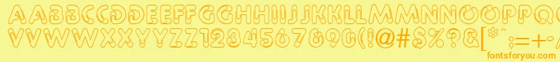 PaulineRegular Font – Orange Fonts on Yellow Background