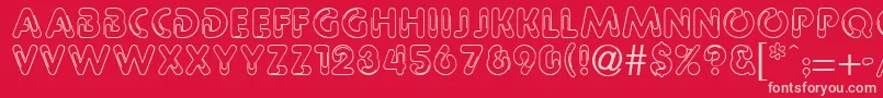 PaulineRegular-Schriftart – Rosa Schriften auf rotem Hintergrund