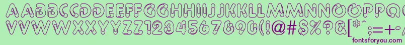 PaulineRegular Font – Purple Fonts on Green Background