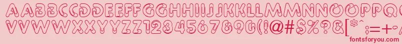 PaulineRegular Font – Red Fonts on Pink Background