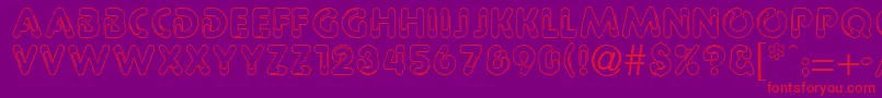 PaulineRegular-Schriftart – Rote Schriften auf violettem Hintergrund