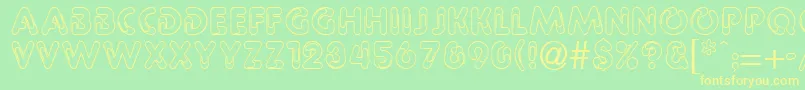 PaulineRegular Font – Yellow Fonts on Green Background