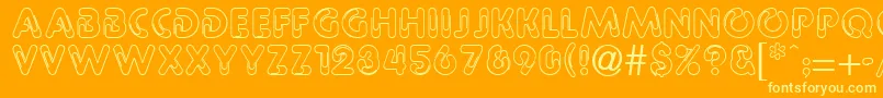 PaulineRegular Font – Yellow Fonts on Orange Background