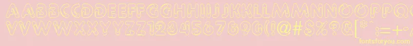 PaulineRegular Font – Yellow Fonts on Pink Background