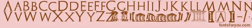 Archeologicaps Font – Brown Fonts on Pink Background