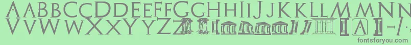 Archeologicaps Font – Gray Fonts on Green Background