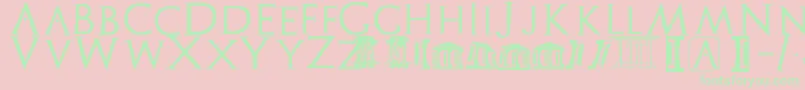 Archeologicaps-Schriftart – Grüne Schriften auf rosa Hintergrund