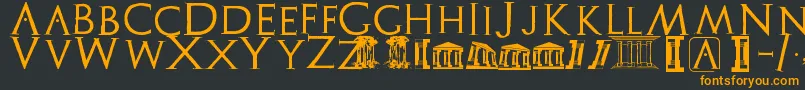 Archeologicaps Font – Orange Fonts on Black Background