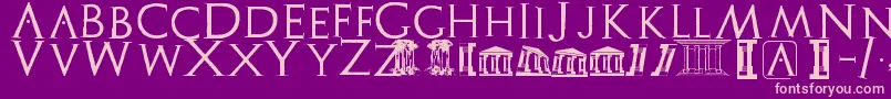 Więcej informacji o czcionce Archeologicaps Czcionka Archeologicaps – różowe czcionki na fioletowym tle
