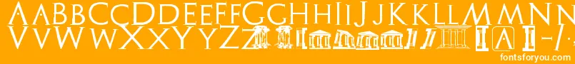 Archeologicaps Font – White Fonts on Orange Background