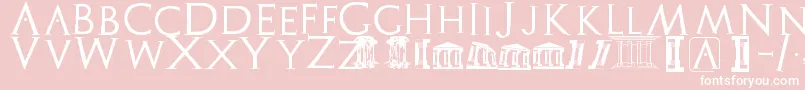 Police Archeologicaps – polices blanches sur fond rose