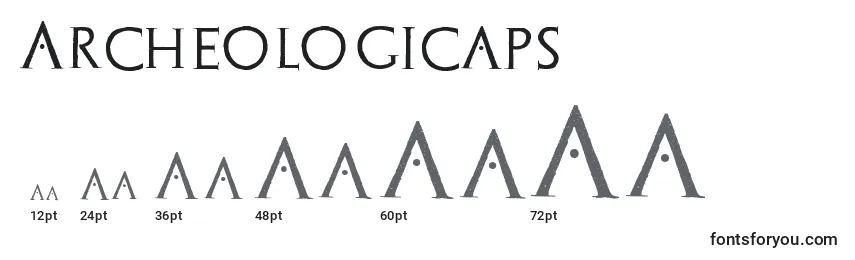 Größen der Schriftart Archeologicaps