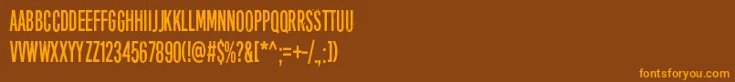 FortySix-Schriftart – Orangefarbene Schriften auf braunem Hintergrund