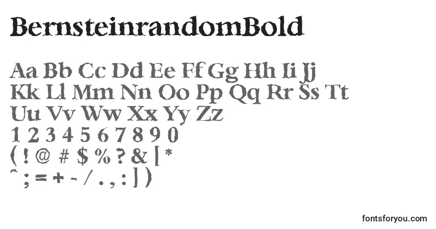 Czcionka BernsteinrandomBold – alfabet, cyfry, specjalne znaki