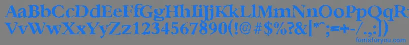 フォントBernsteinrandomBold – 灰色の背景に青い文字