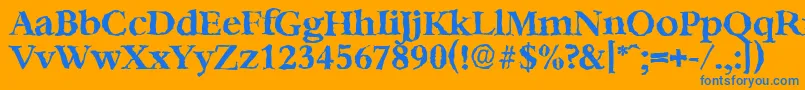 BernsteinrandomBold Font – Blue Fonts on Orange Background