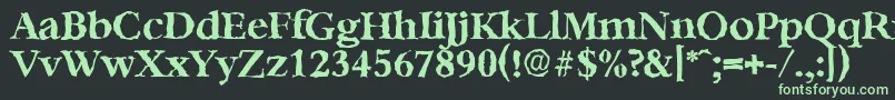 BernsteinrandomBold-fontti – vihreät fontit mustalla taustalla