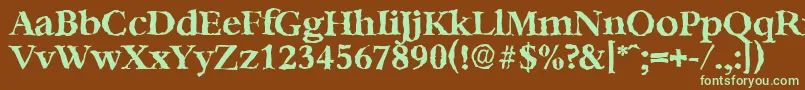 Шрифт BernsteinrandomBold – зелёные шрифты на коричневом фоне