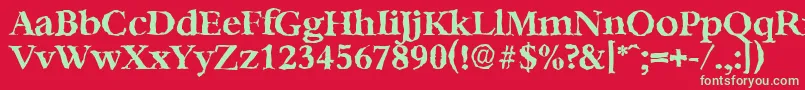 BernsteinrandomBold Font – Green Fonts on Red Background