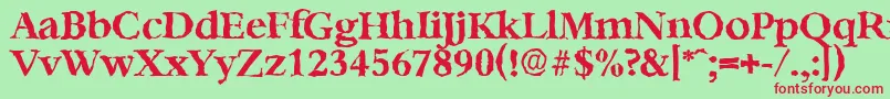 BernsteinrandomBold Font – Red Fonts on Green Background