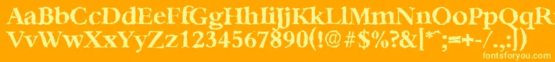 BernsteinrandomBold Font – Yellow Fonts on Orange Background