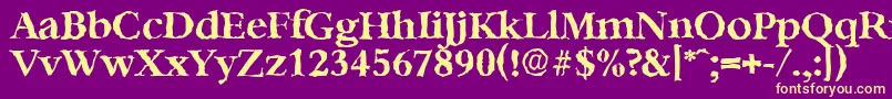 BernsteinrandomBold Font – Yellow Fonts on Purple Background