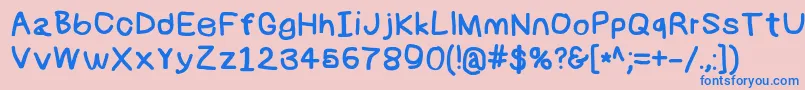 Numbbunnybk Font – Blue Fonts on Pink Background