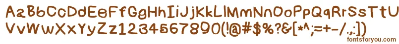 Numbbunnybk-Schriftart – Braune Schriften auf weißem Hintergrund