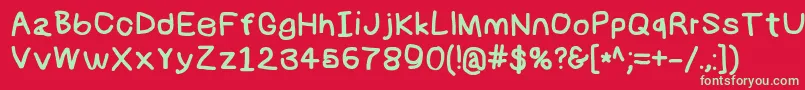 Numbbunnybk Font – Green Fonts on Red Background