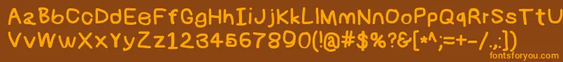 Numbbunnybk Font – Orange Fonts on Brown Background