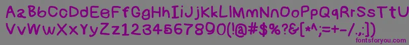 Numbbunnybk Font – Purple Fonts on Gray Background