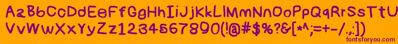 Numbbunnybk Font – Purple Fonts on Orange Background