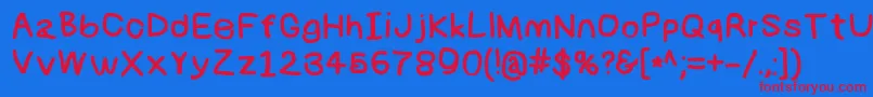 Numbbunnybk Font – Red Fonts on Blue Background